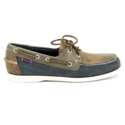 Chaussure Bateau Sebago Spinnaker Brown Navy Grey Leather