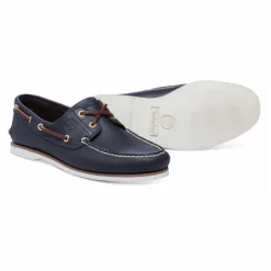 Timberland Men Classic Boat 2 Eye Navy Smooth -Baskets Soldes 3 Timberland Classic Boat 2 Eye Mens Navy Smooth 3