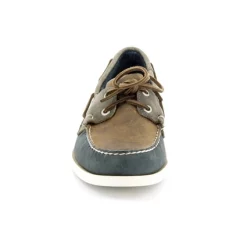 Chaussure Bateau Sebago Spinnaker Brown Navy Grey Leather -Baskets Soldes 6 SEBB720351 6
