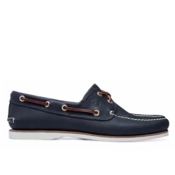 Timberland Men Classic Boat 2 Eye Navy Smooth -Baskets Soldes timberland3 1
